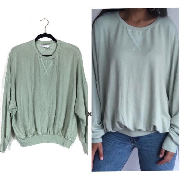 Young Fabulous & Broke Mint Drop Shoulder Sweater